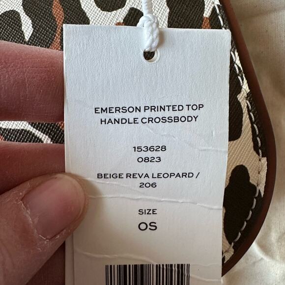 NWT Tory Burch Emerson Printed Top Handle Crossbody In Leopard Print Chainlink - Picture 13 of 15
